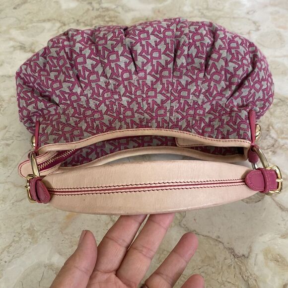 Donna Karan Vintage Monogram& Leather Small Hobo Bag - Picture 8 of 12